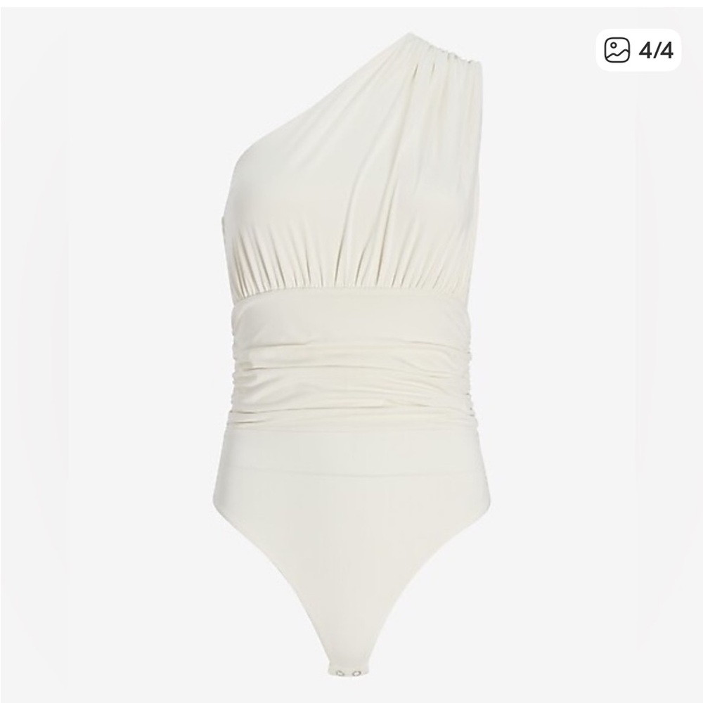 Express Cream One-Shoulder Blouse - Picture 2 of 5